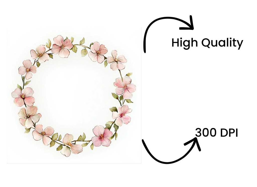 Cherry Blossom Wreaths Clipart Bundle