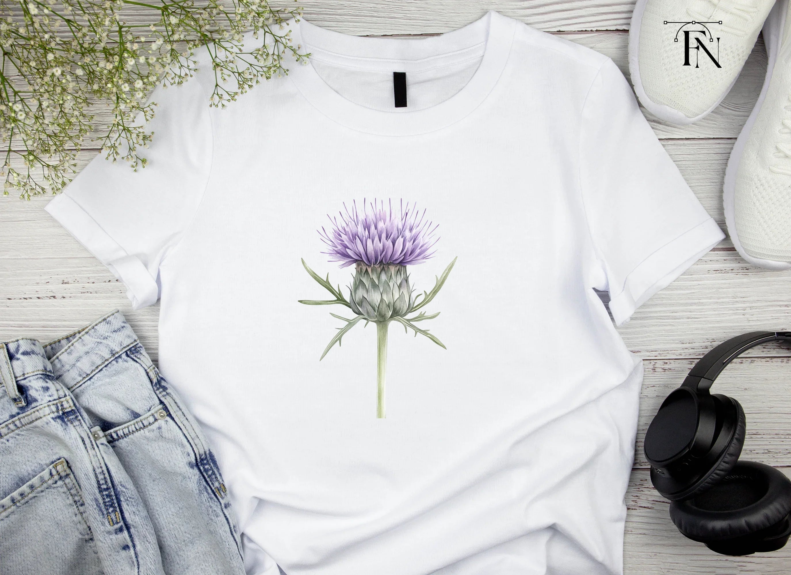 Elegant Thistle Bloom Clipart Bundle