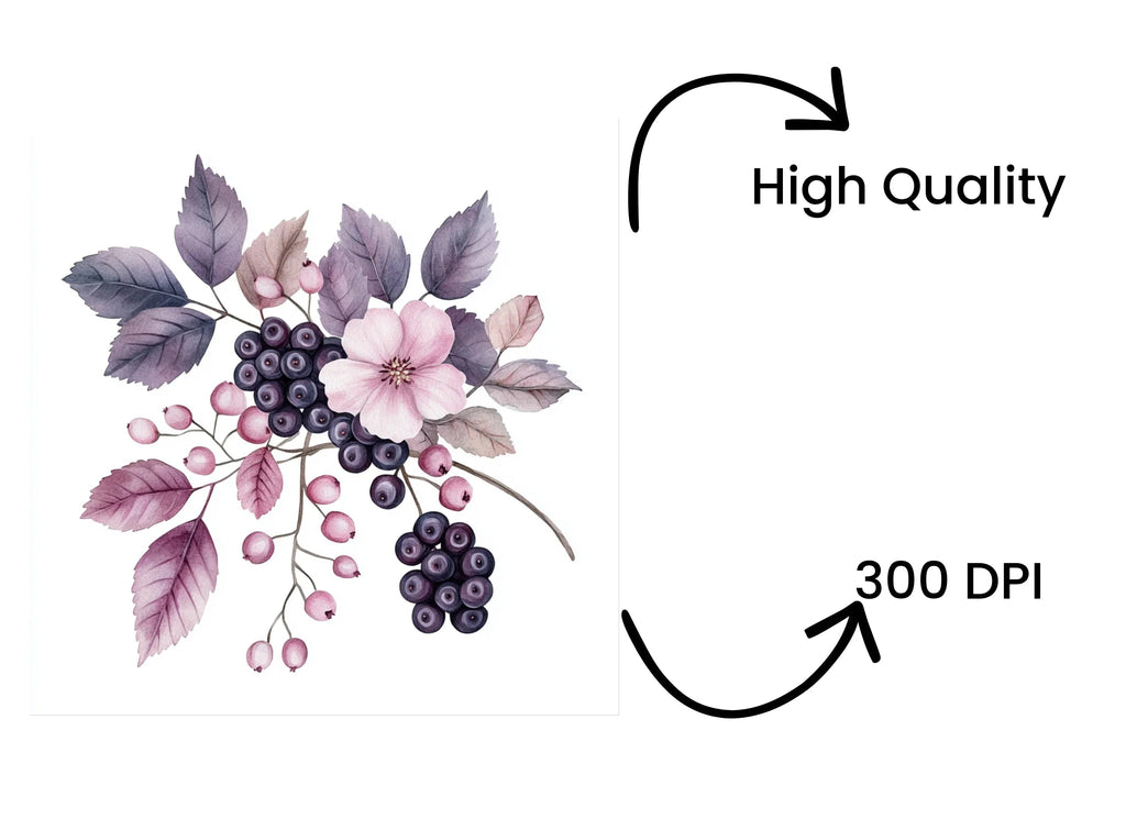 Berry Floral Clipart Bundle