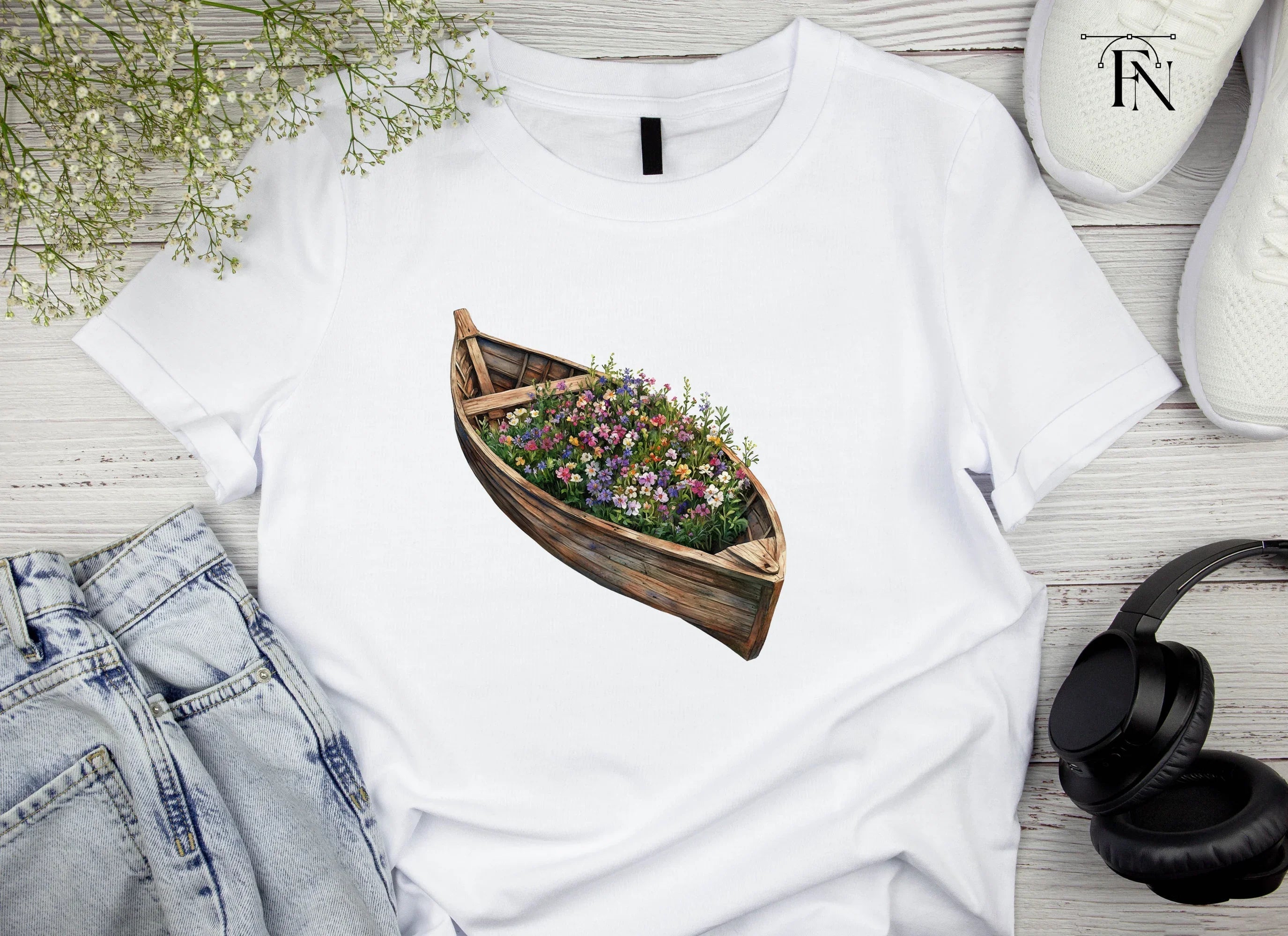 Floral Boat Clipart Bundle