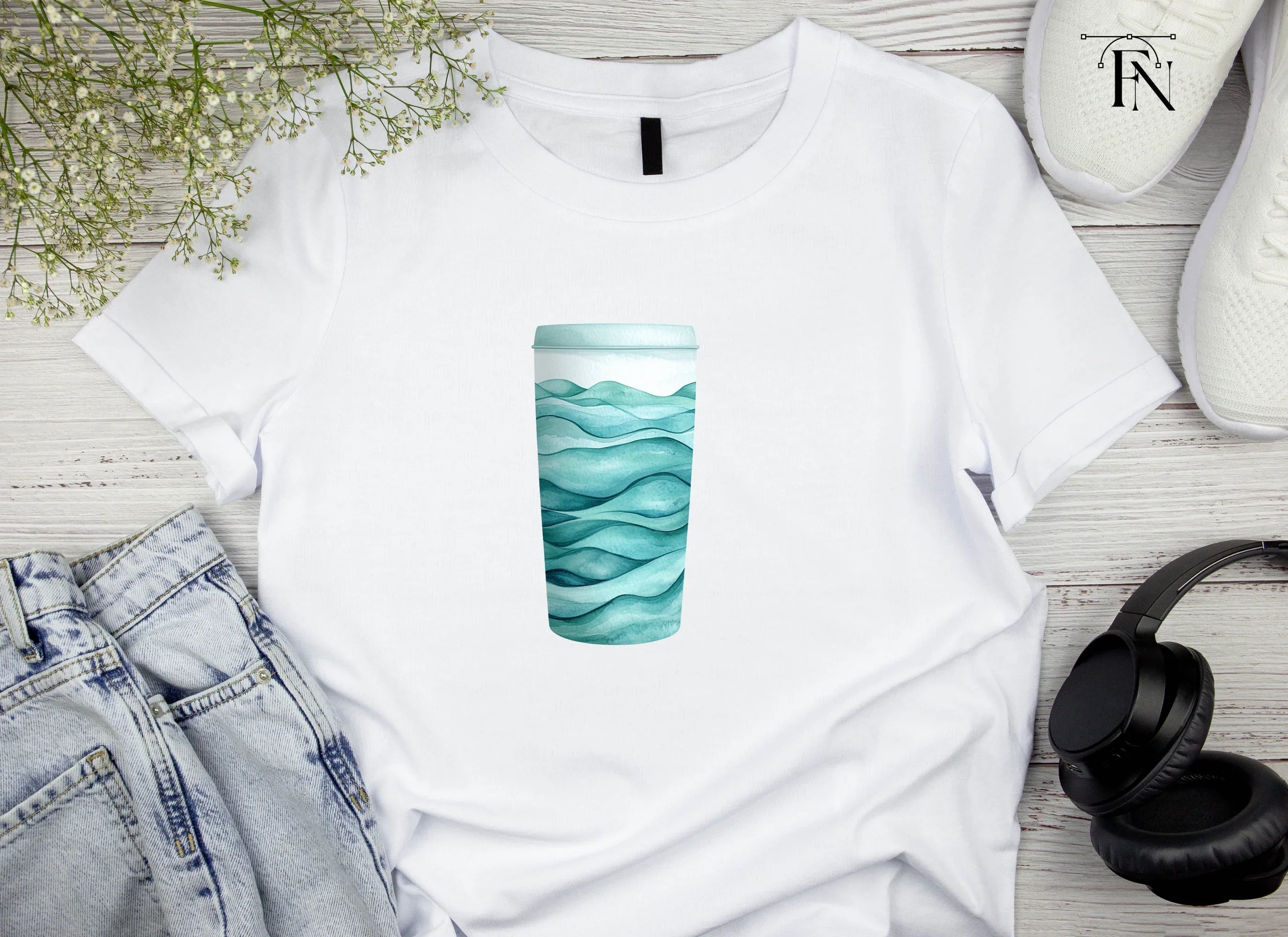 Ocean Waves Tumbler Clipart Bundle