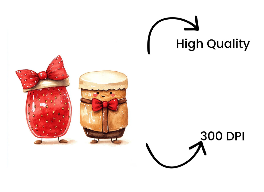 Sweet Jam Jar and Butter Duo Clipart Bundle