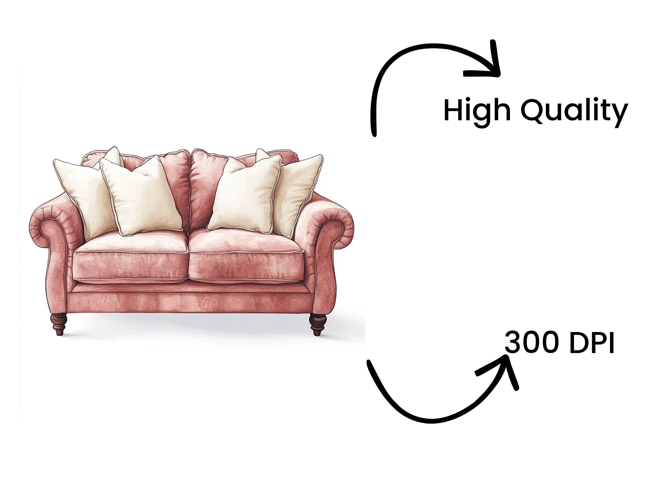 Charming Pink Sofa Clipart Bundle