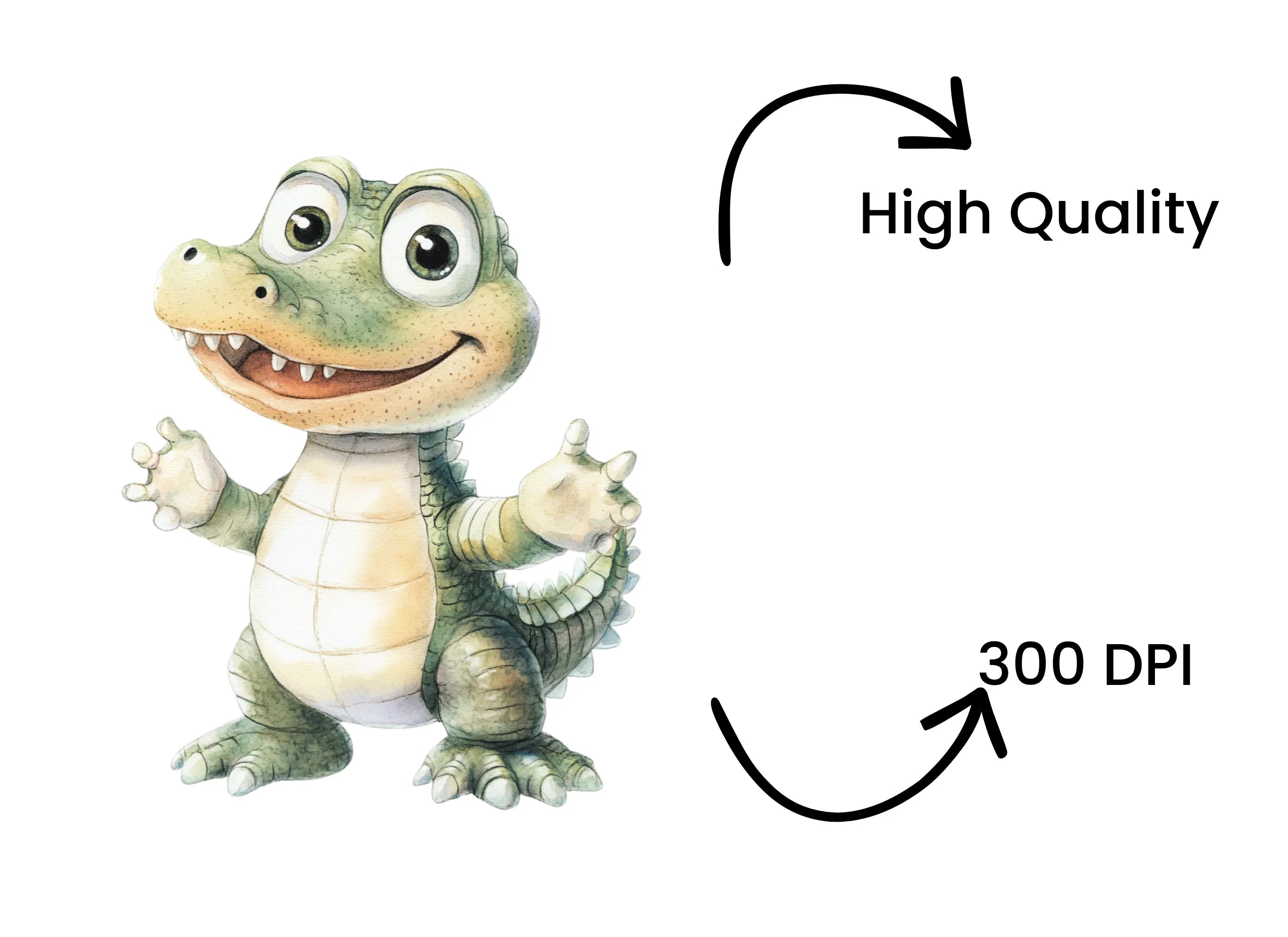Cute Alligator and Crocodile Clipart Bundle