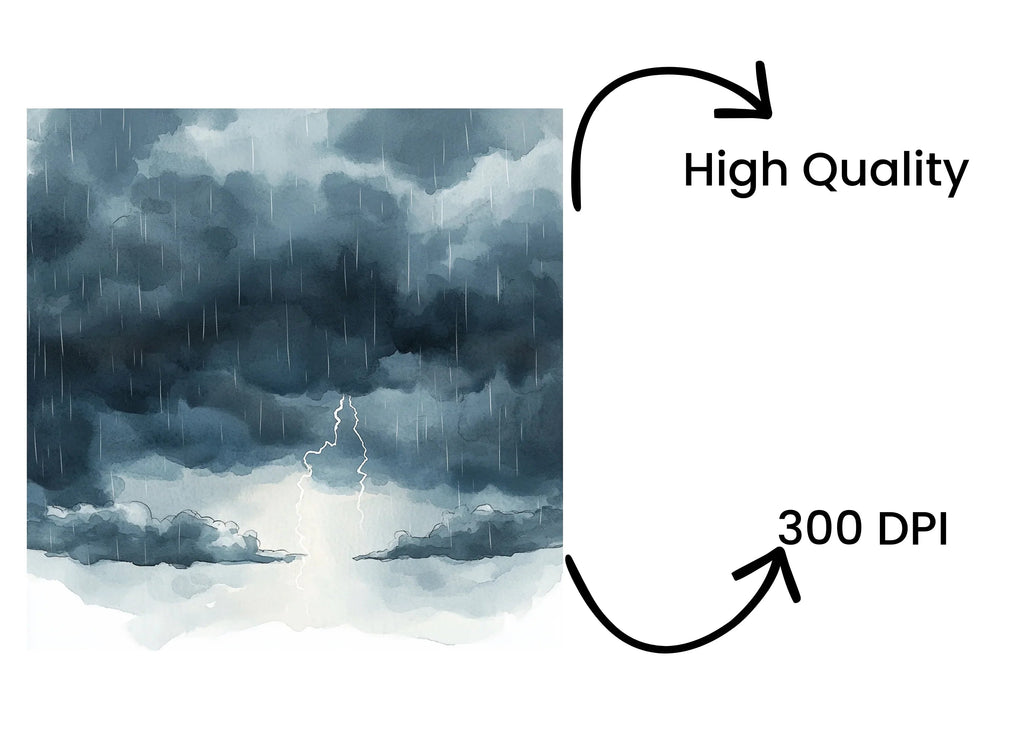 Dramatic Rain and Lightning Clipart Bundle