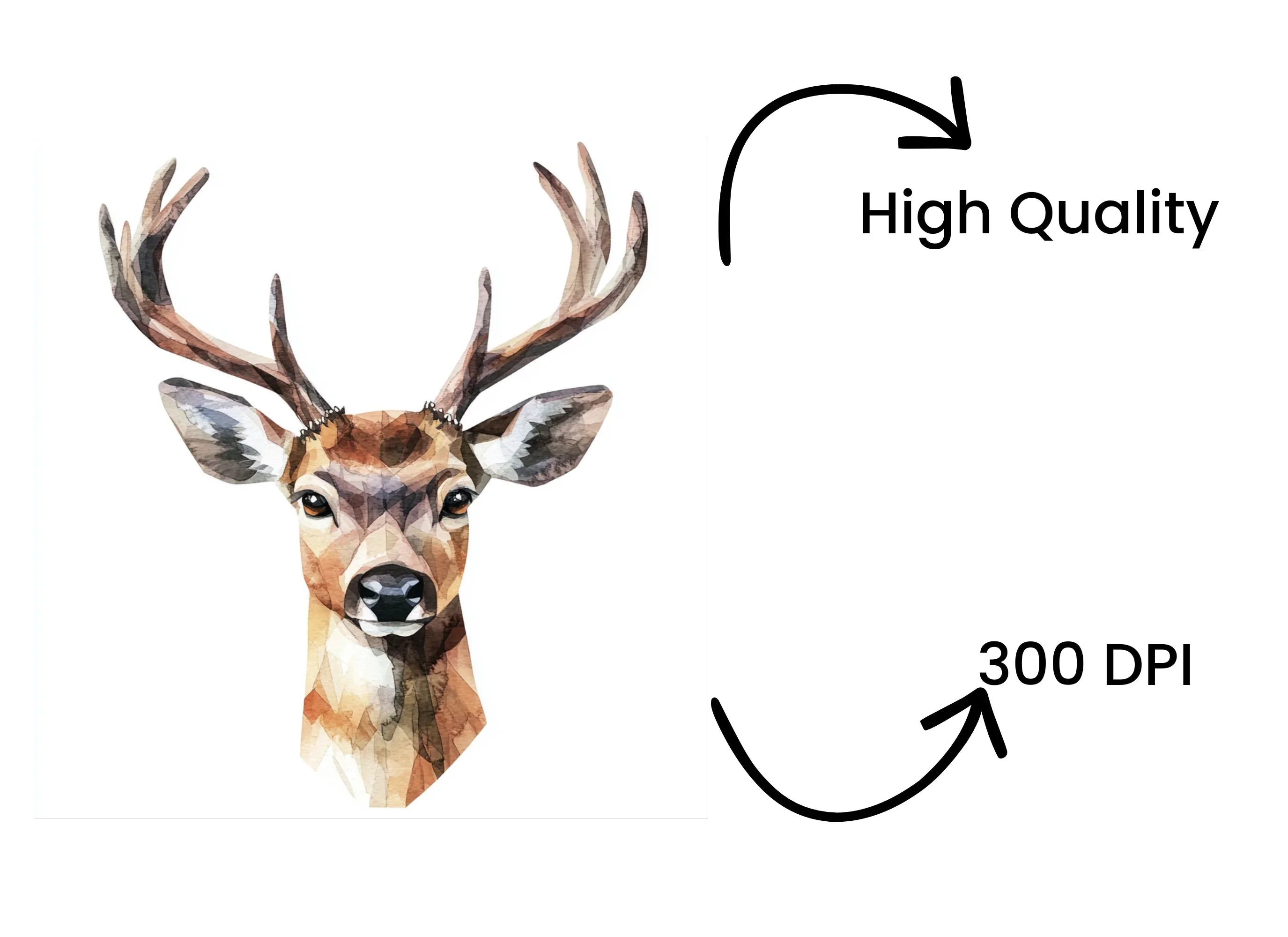 Geometric Deer Head Clipart Bundle