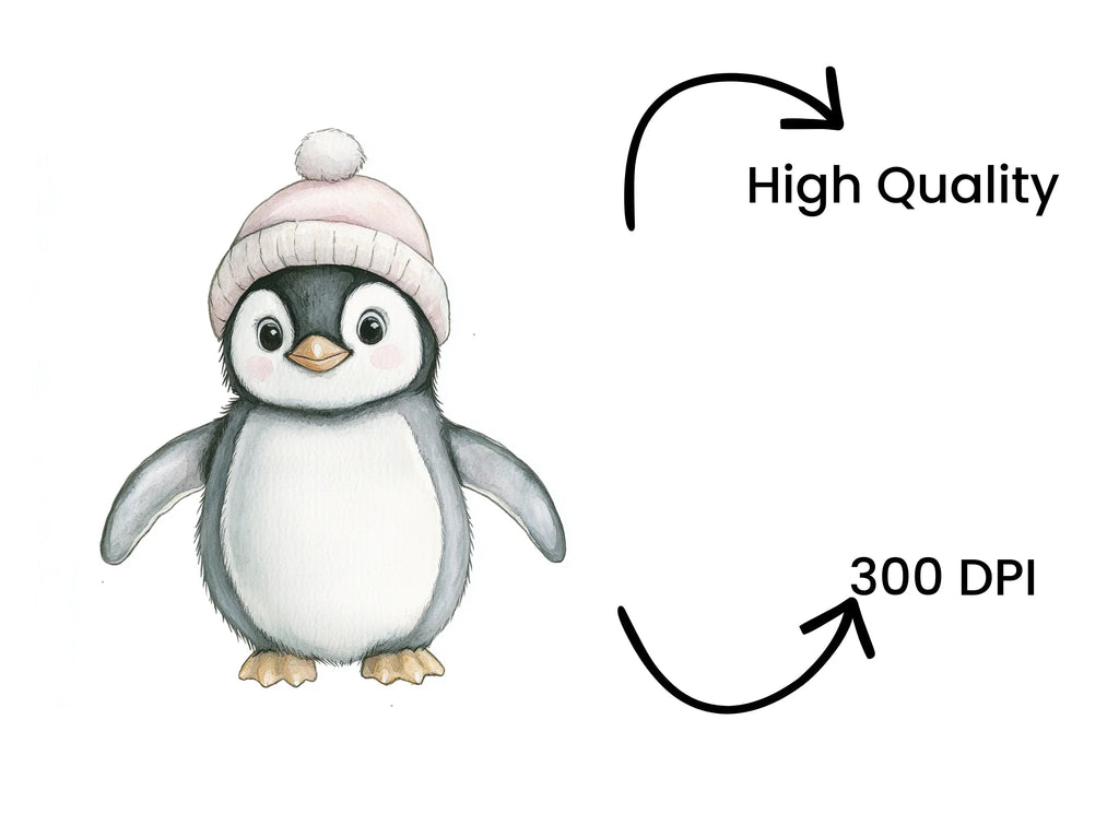 Cute Baby Penguin Winter Clipart Bundle