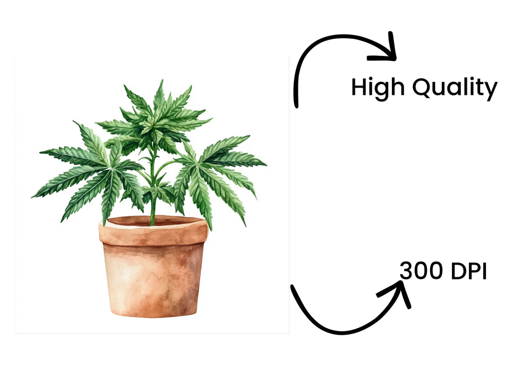 Potted Cannabis Plants Clipart Bundle