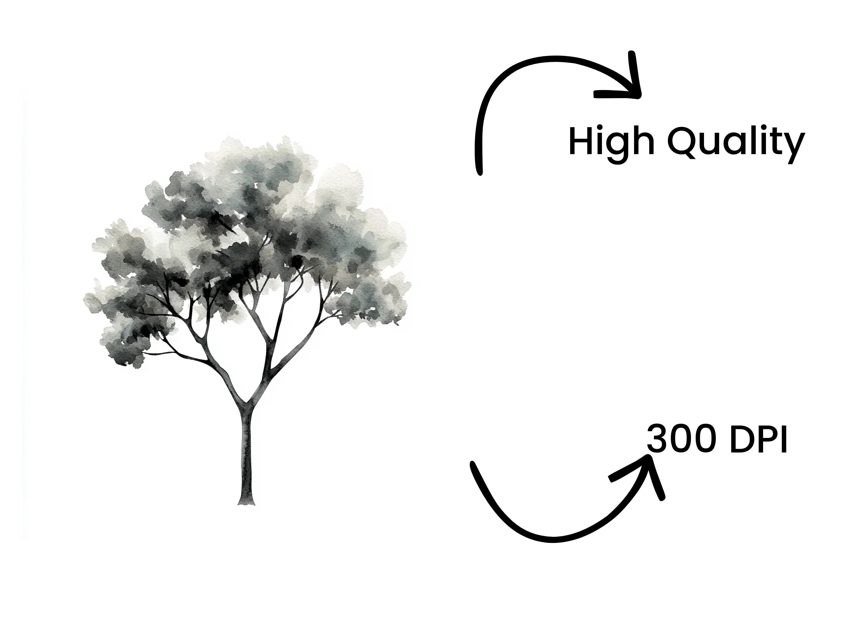Monochrome Tree Clipart Bundle