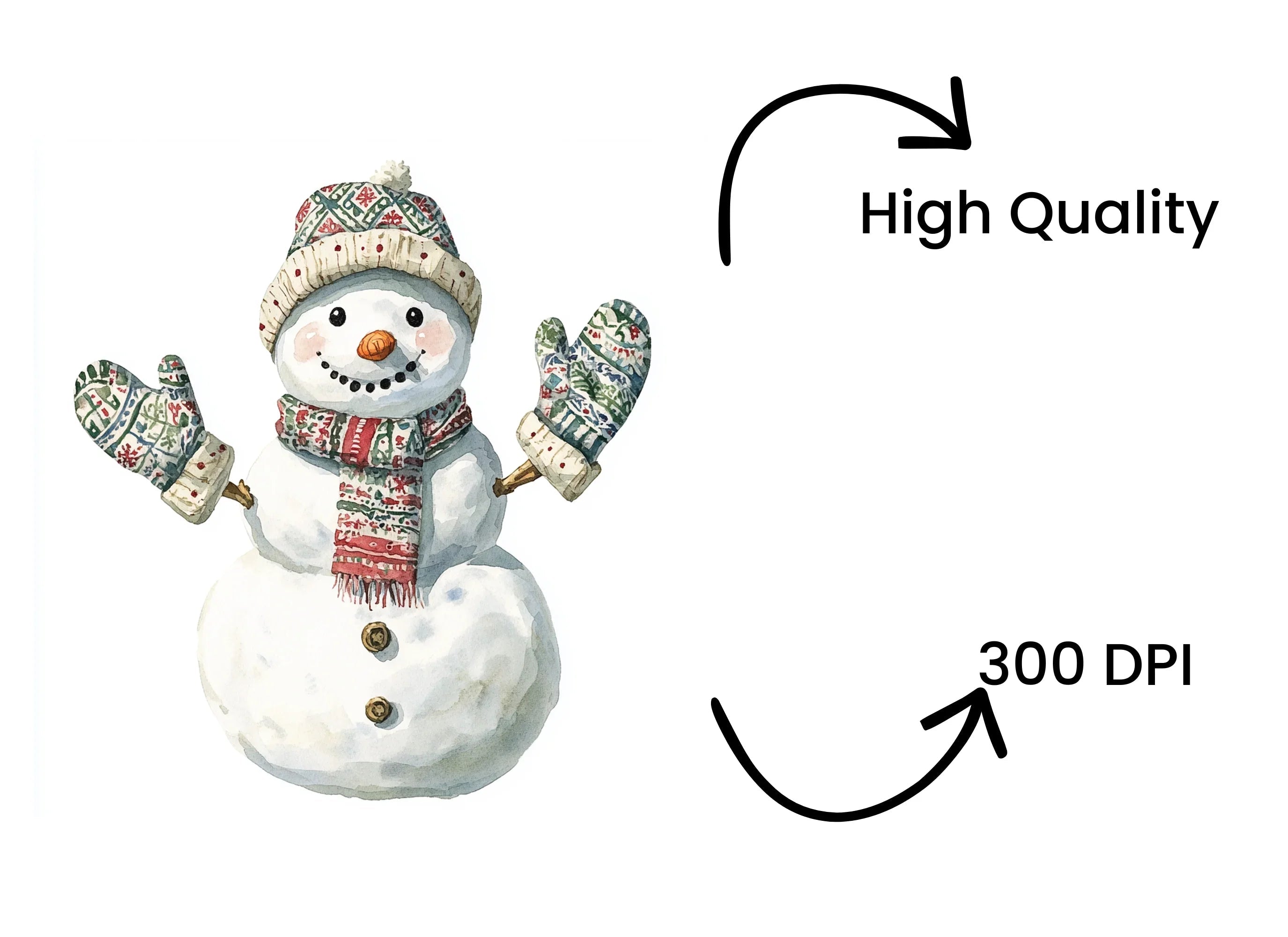 Cute Snowman Clipart Bundle