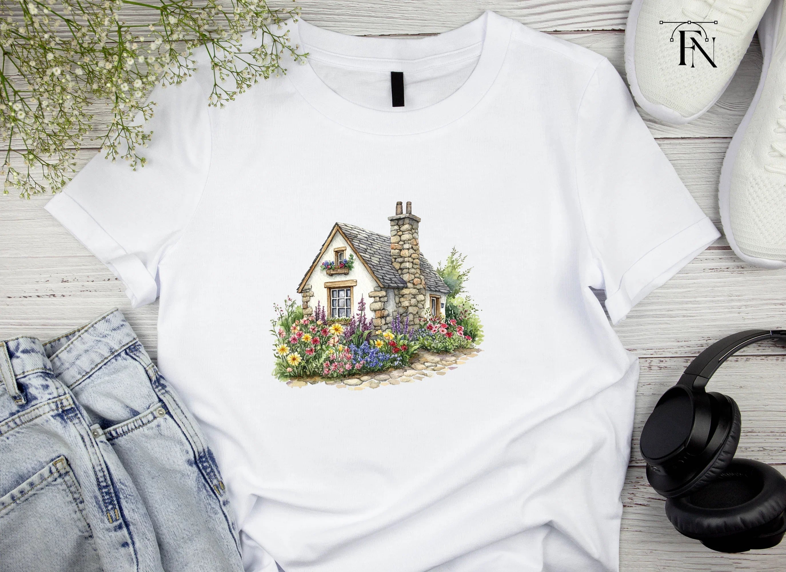 Stone Cottages Clipart Bundle