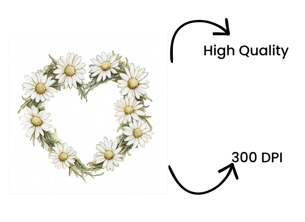 Charming Daisy Wreaths Clipart Bundle
