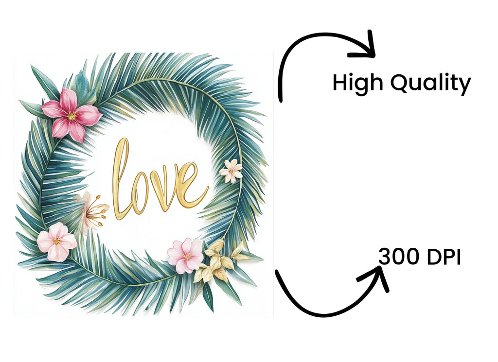 Tropical Leaves and Flowers Clipart Bundle