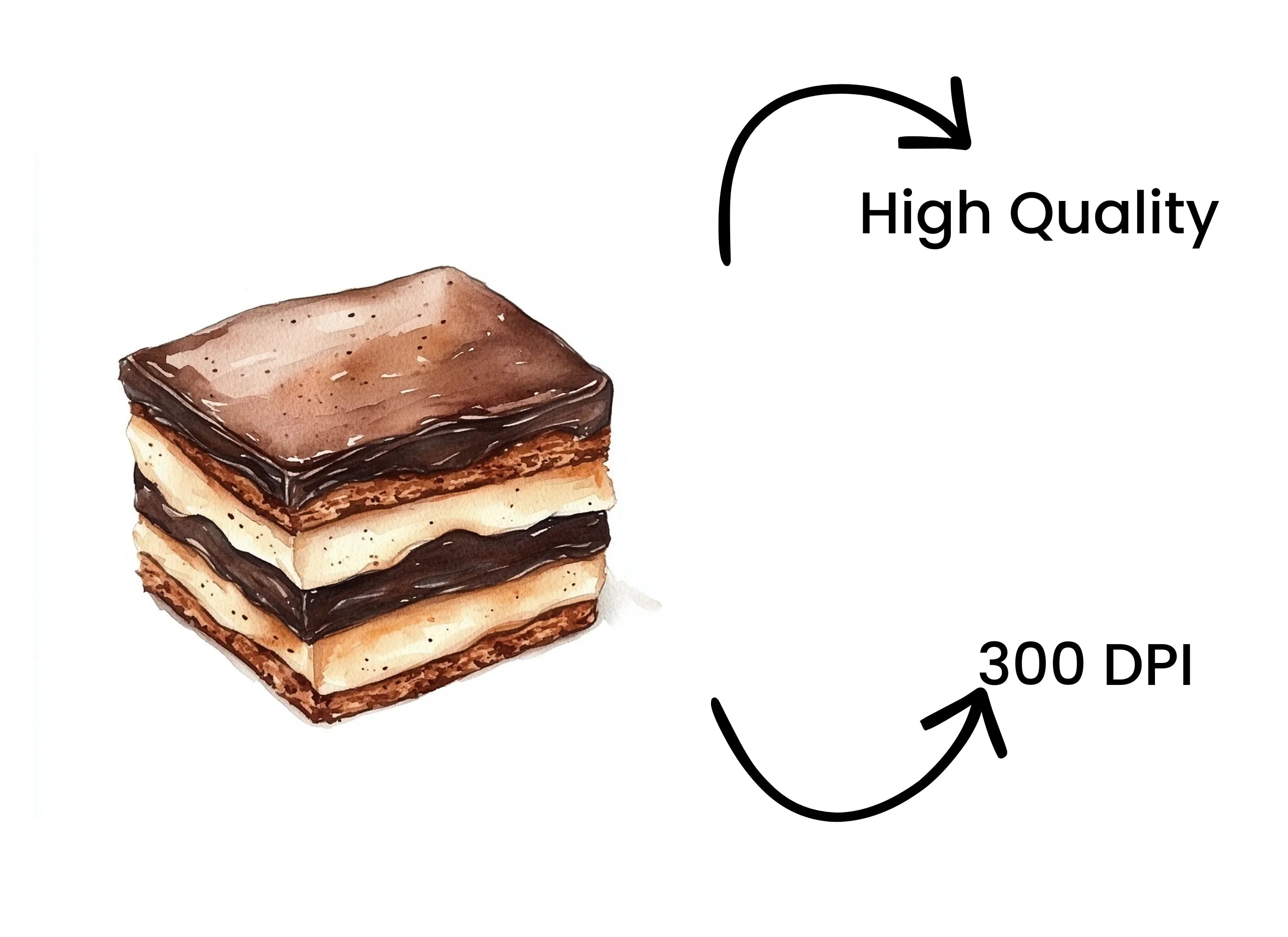 Chocolate Dessert Squares Clipart Bundle
