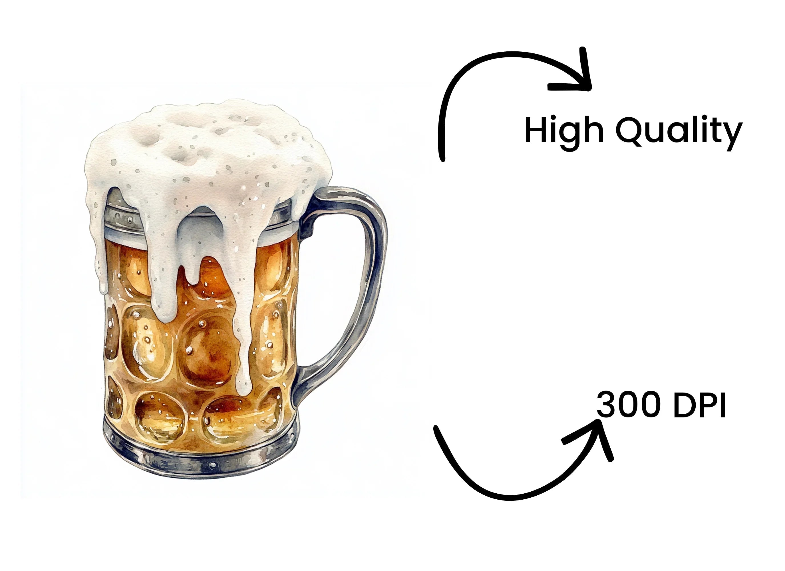 Frothy Beer Mugs Clipart Bundle