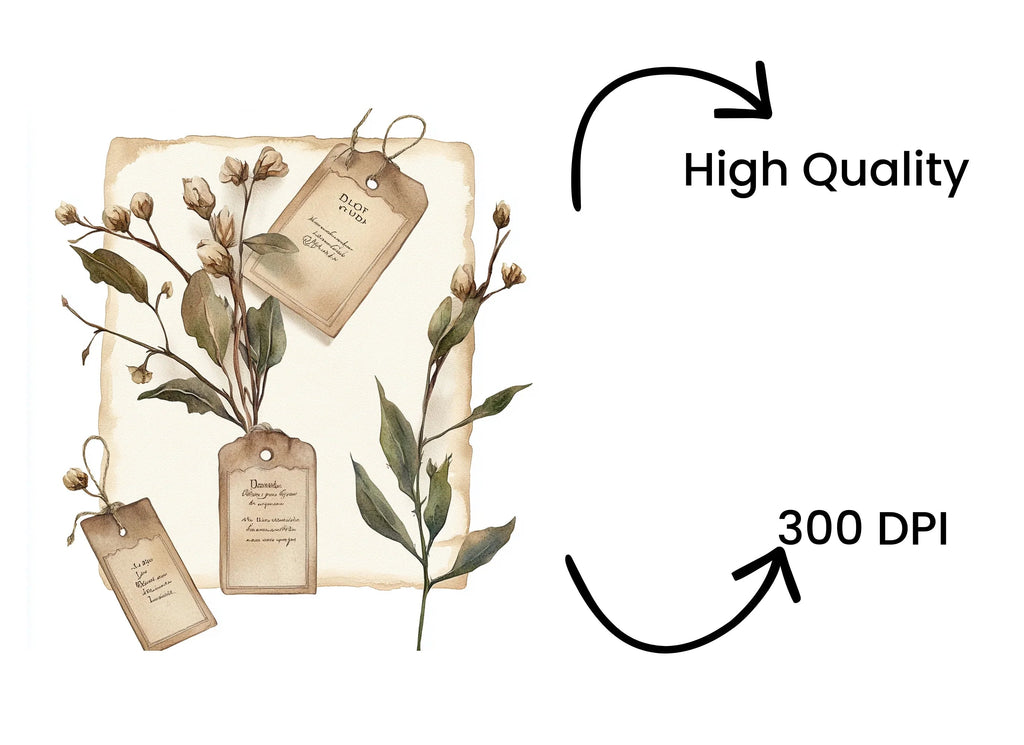 Dried Botanical Elements Clipart Bundle