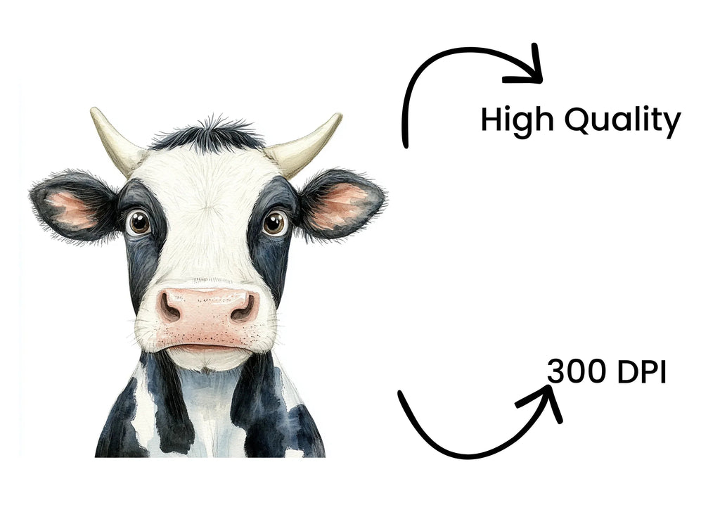 Holstein Cow Head Clipart Bundle