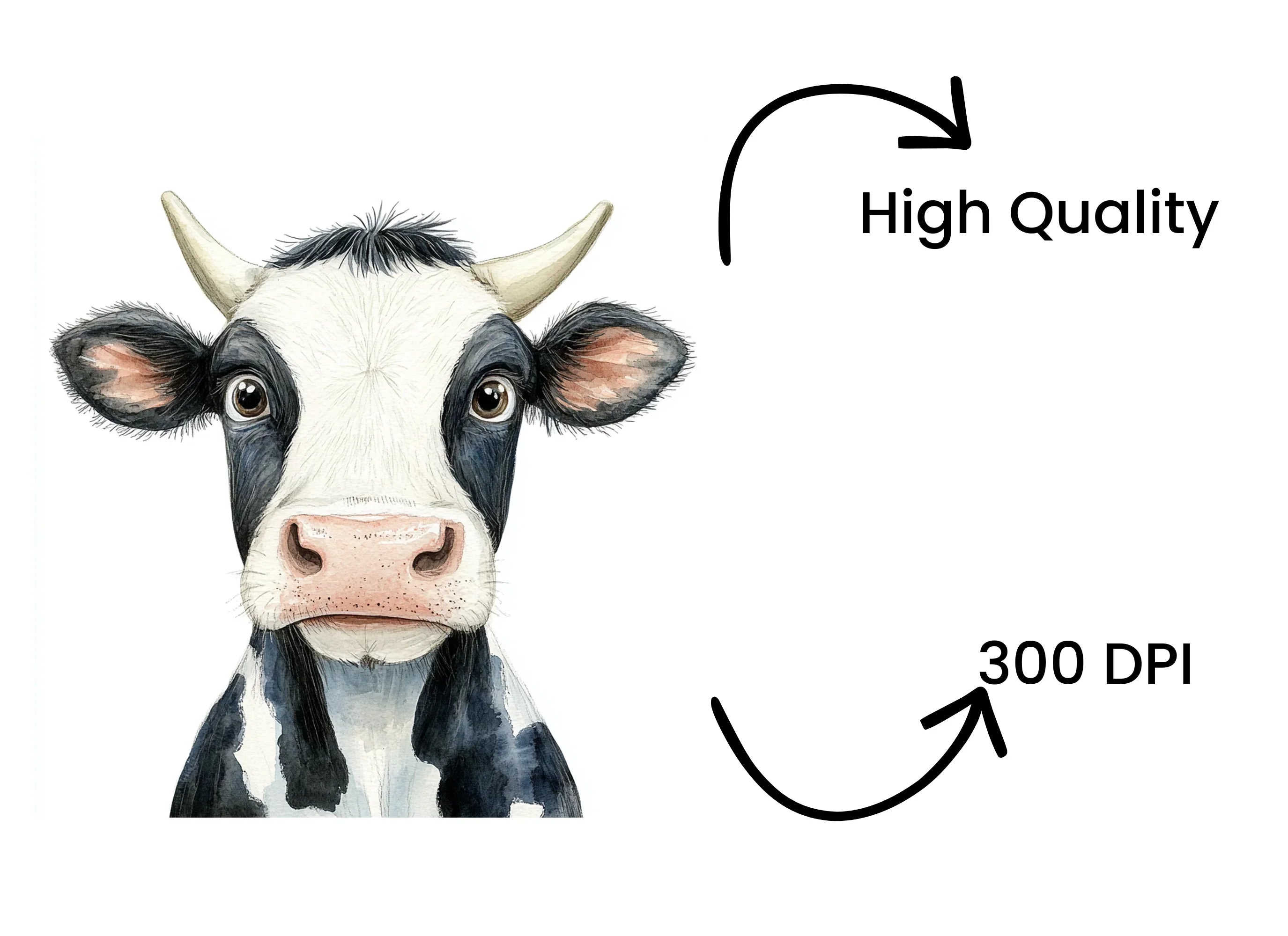 Holstein Cow Head Clipart Bundle