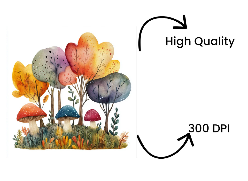 Whimsical Mushroom Forest Clipart Bundle