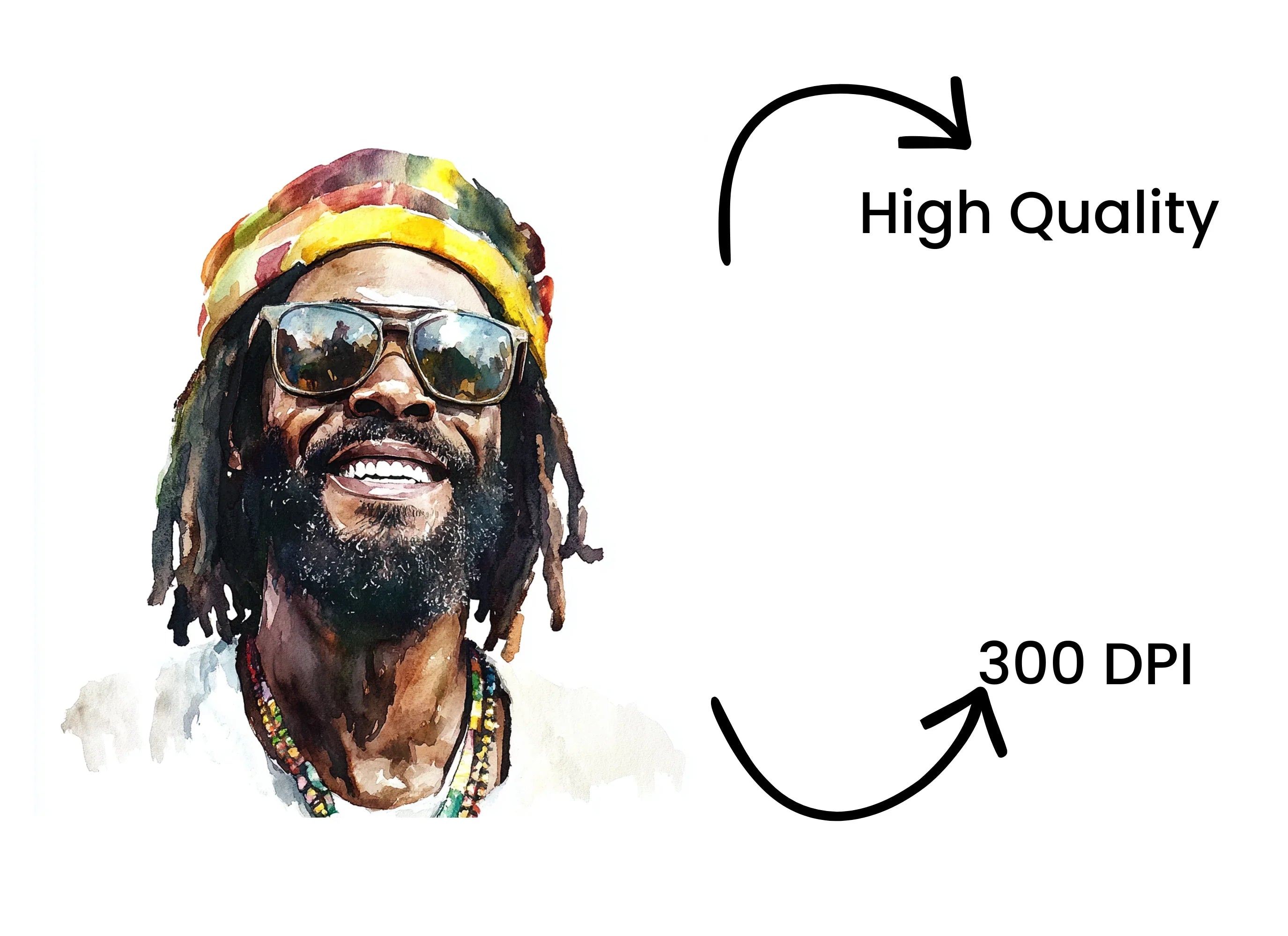 Happy Rasta Man Clipart Bundle