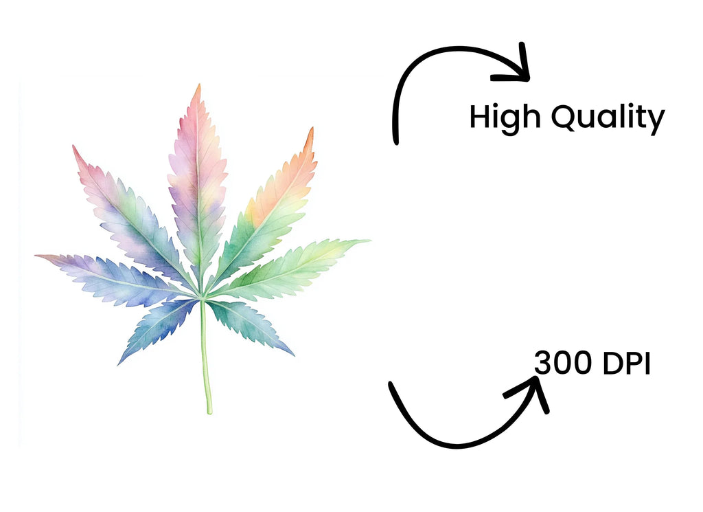 Pastel Cannabis Leaf Clipart Bundle