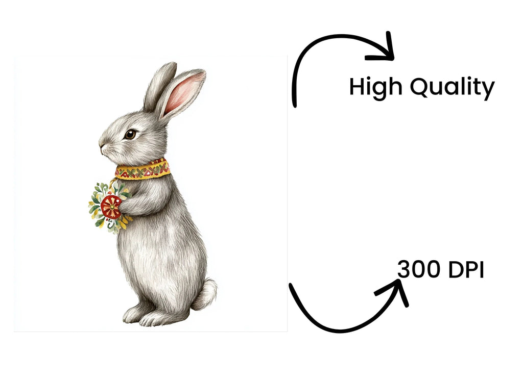 Cute Easter Bunny Clipart Bundle