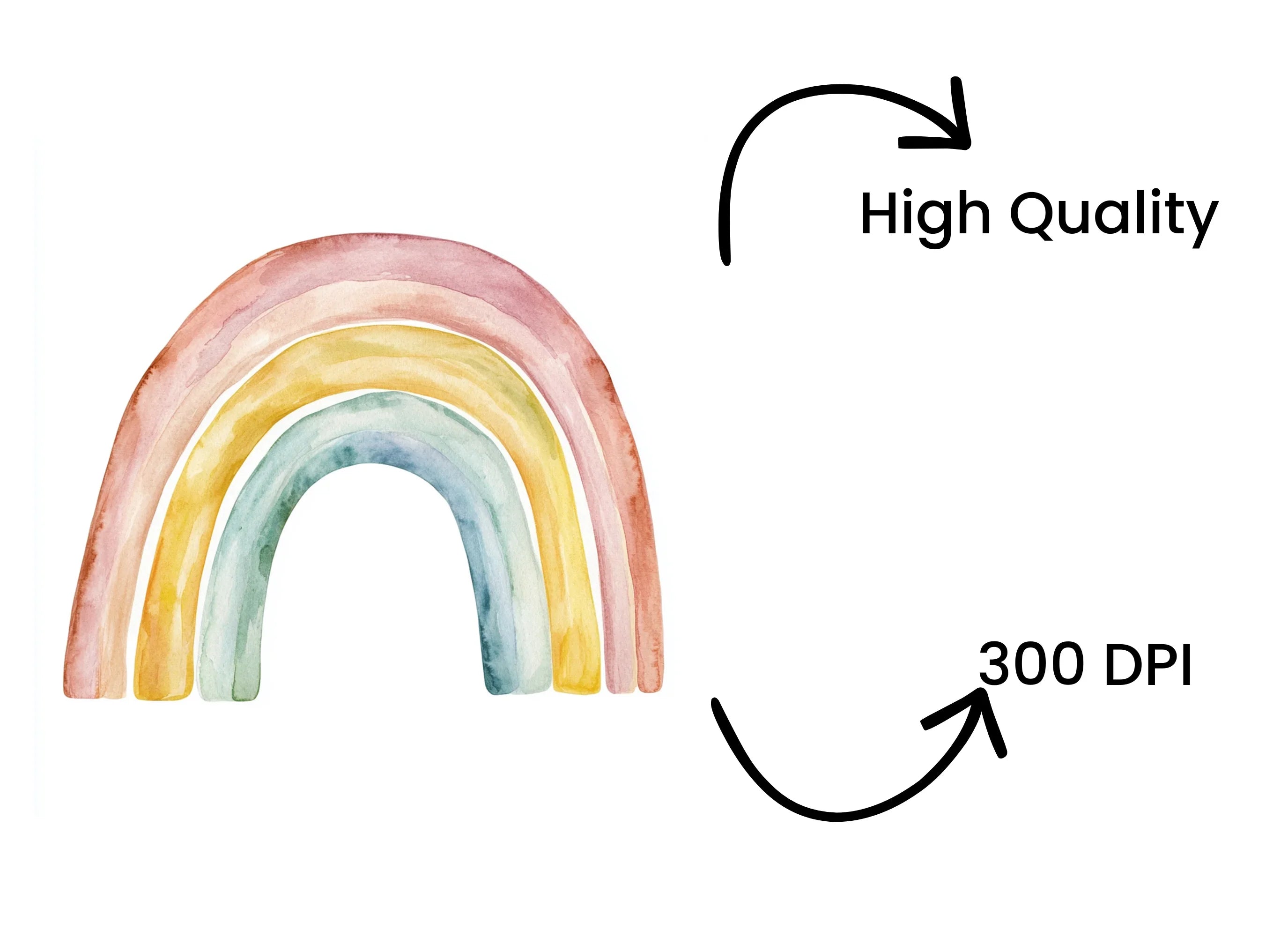 Boho Rainbow Clipart Bundle