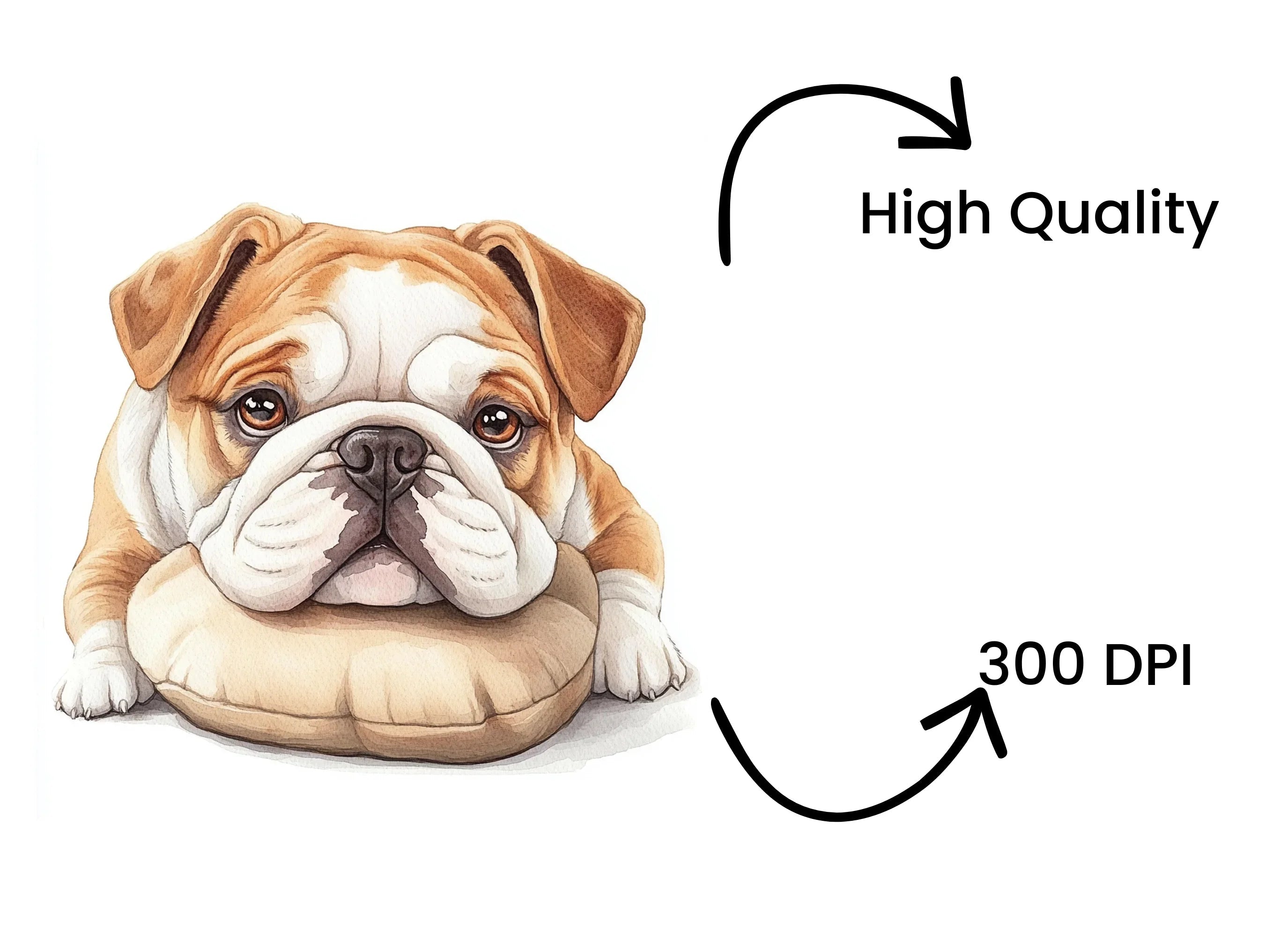 Adorable Bulldog Puppy Clipart Bundle