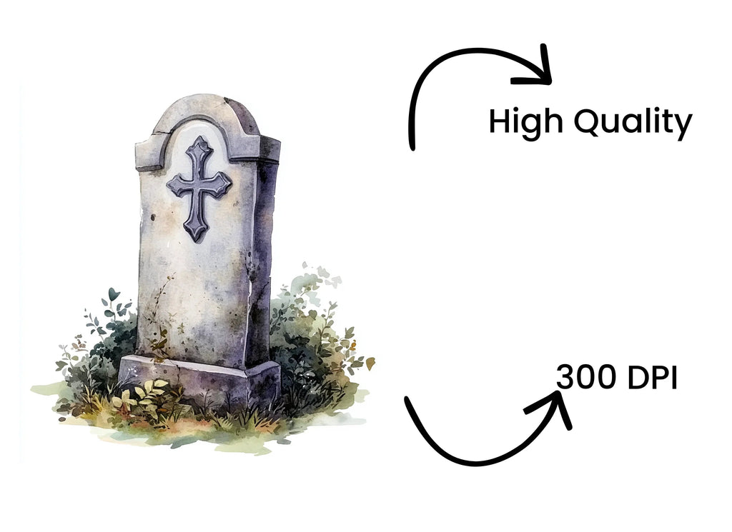 Halloween Gravestone Clipart Bundle