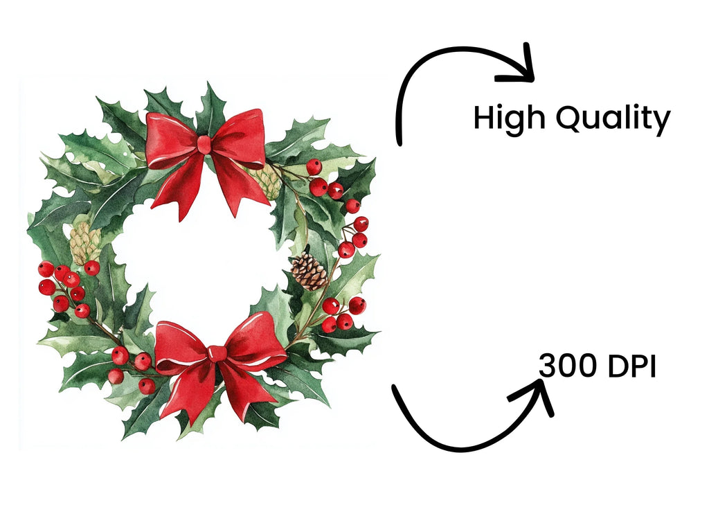 Christmas Wreaths Clipart Bundle