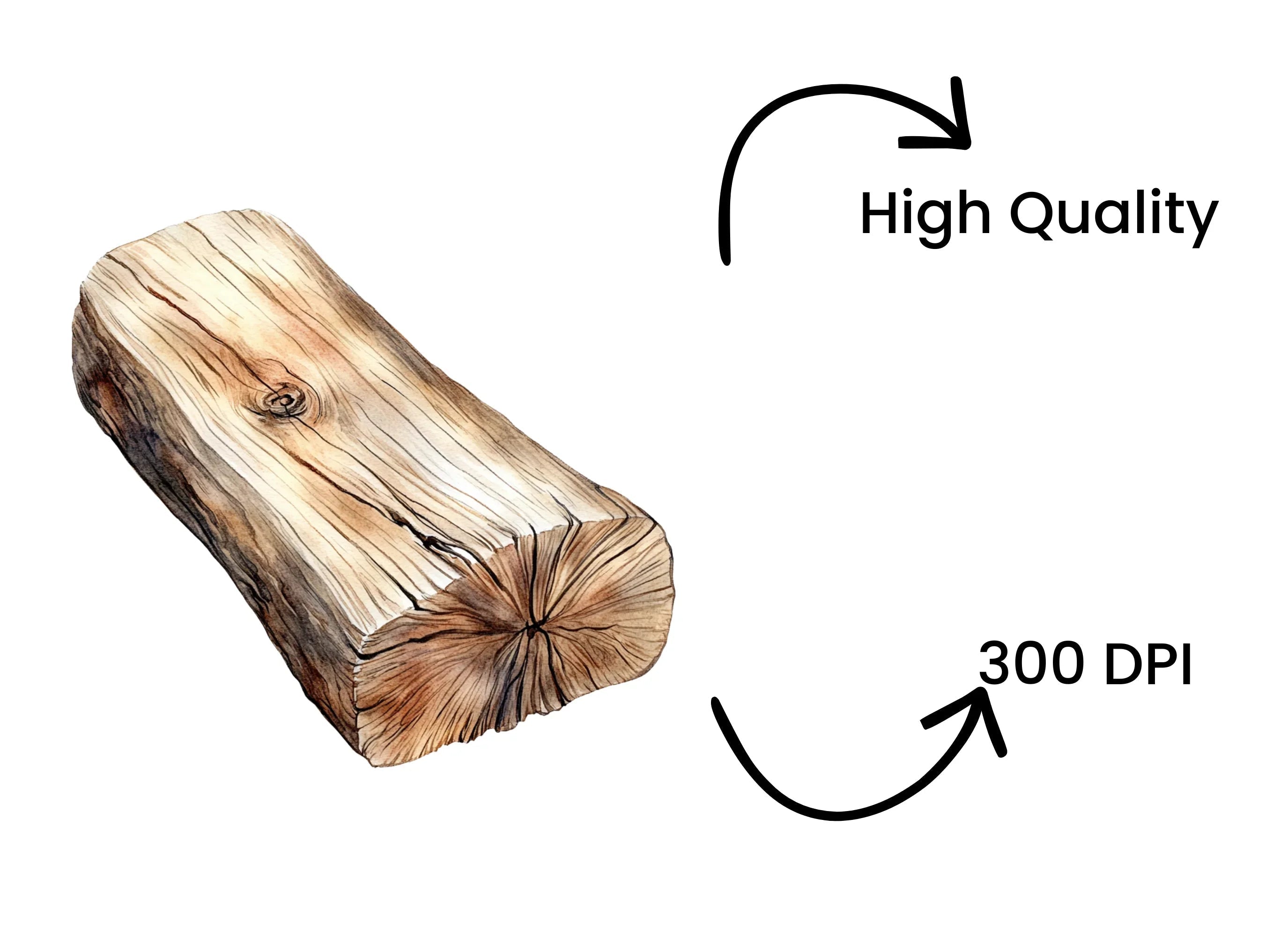Rustic Wood Logs Clipart Bundle