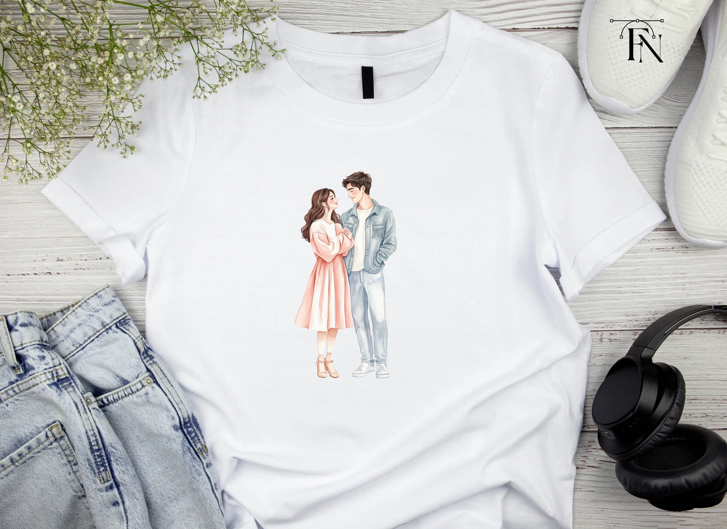 Romantic Couple Embrace Clipart Bundle