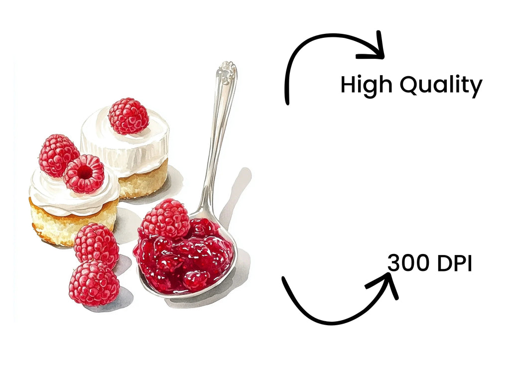 Delicious Raspberry Desserts Clipart Bundle