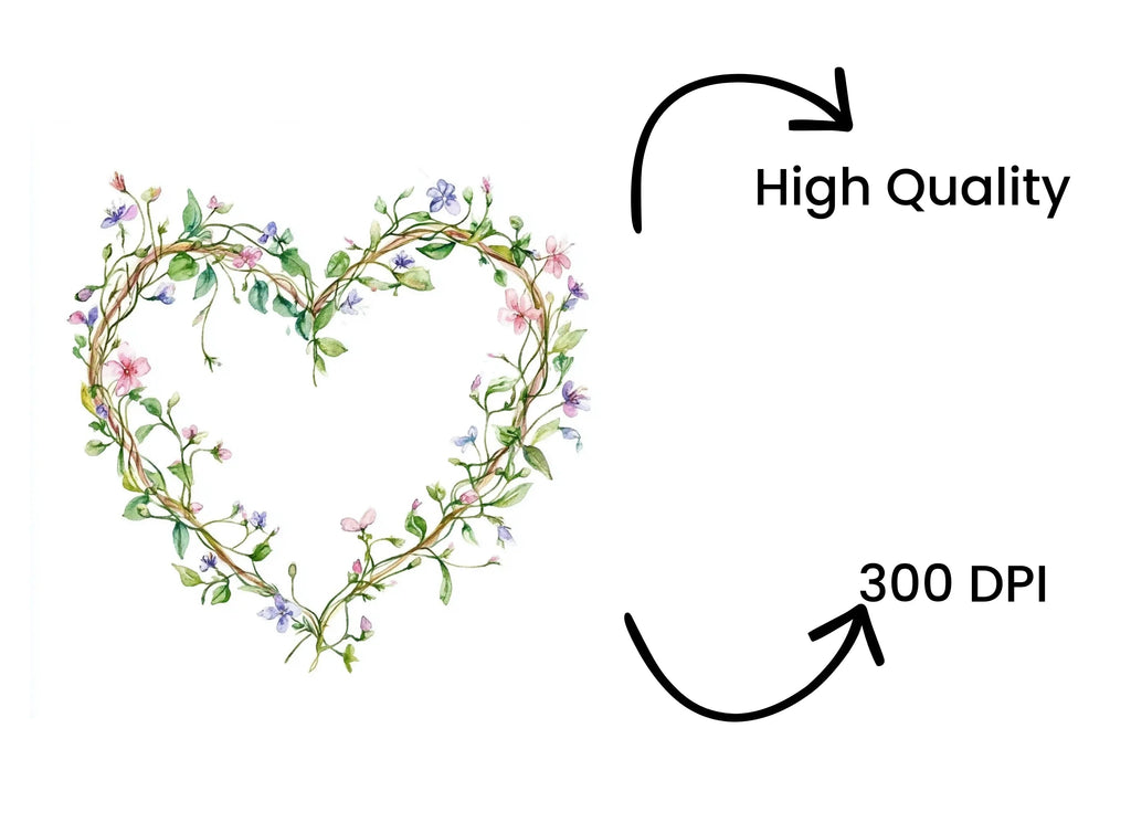 Rustic Twig Heart Frames Clipart Bundle