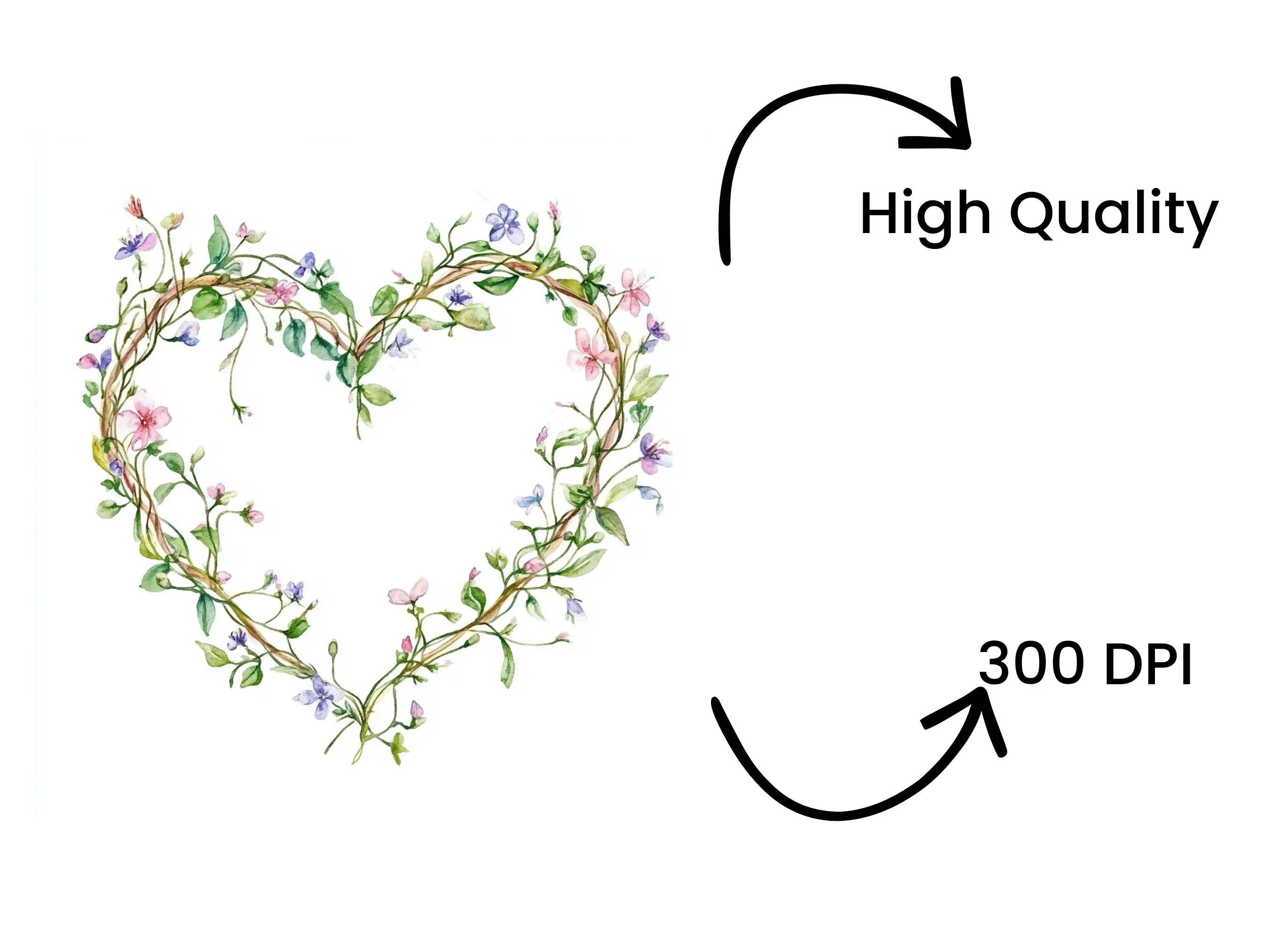 Rustic Twig Heart Frames Clipart Bundle