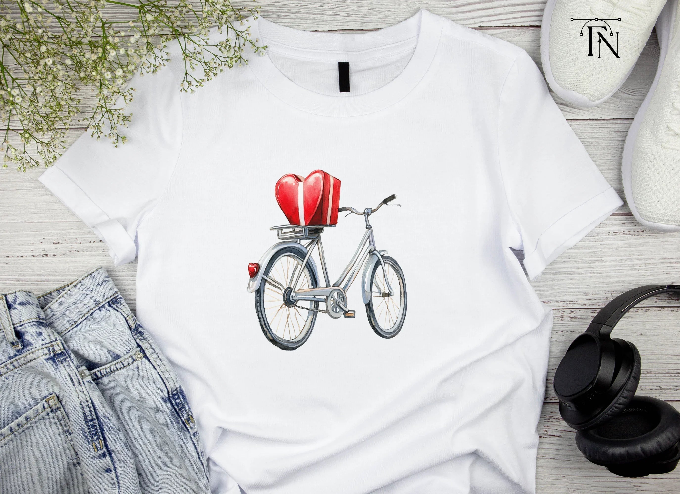 Bicycle with Heart Box Clipart Bundle