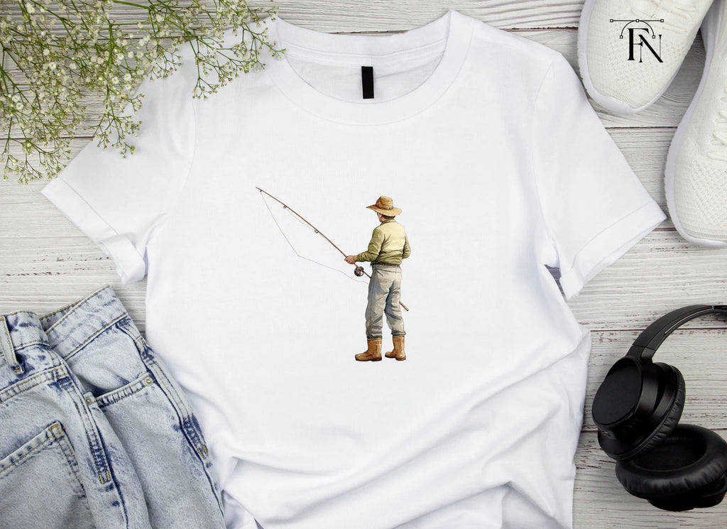 Man Fly Fishing Clipart Bundle