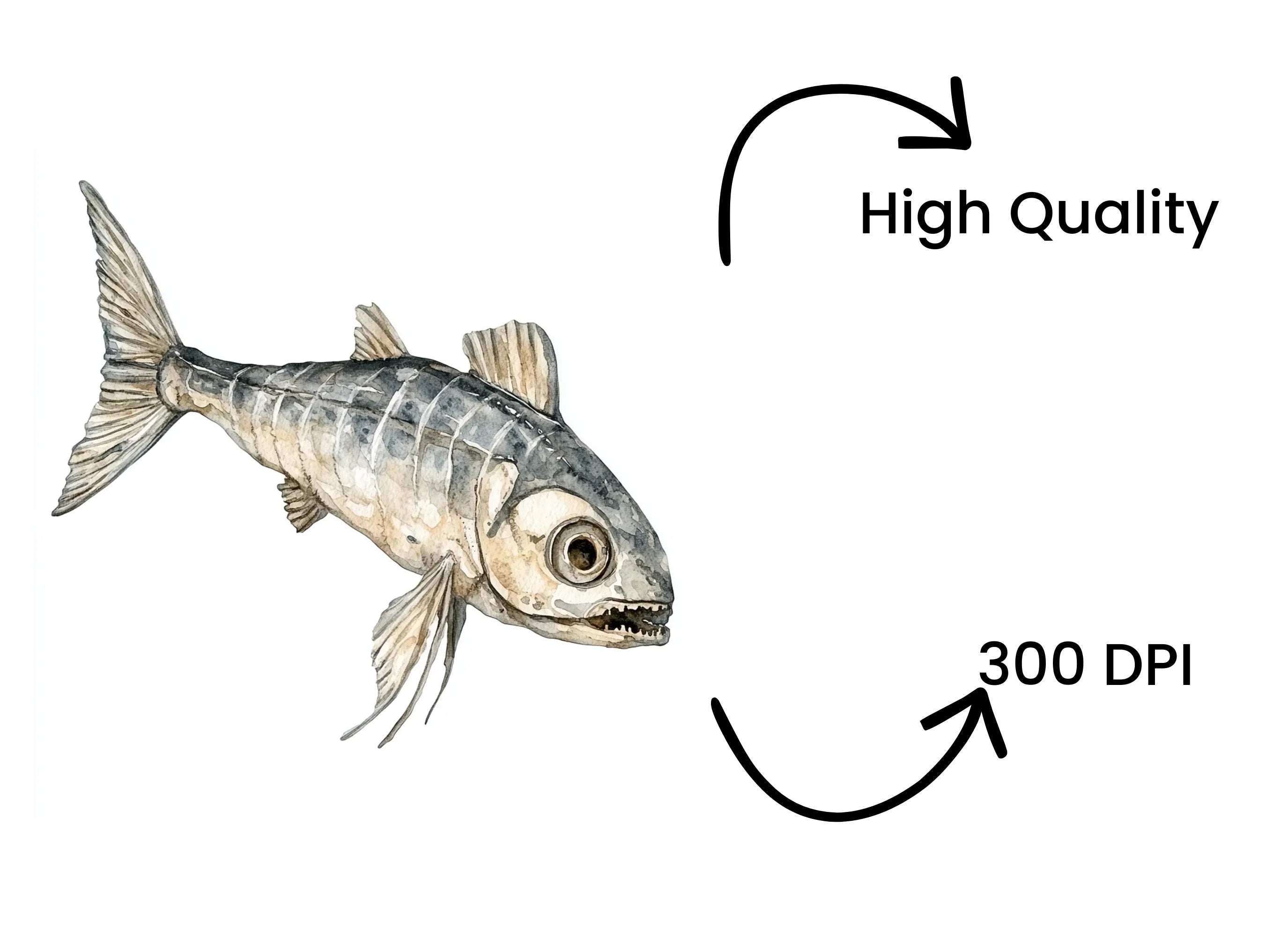 Fish Skeleton Clipart Bundle