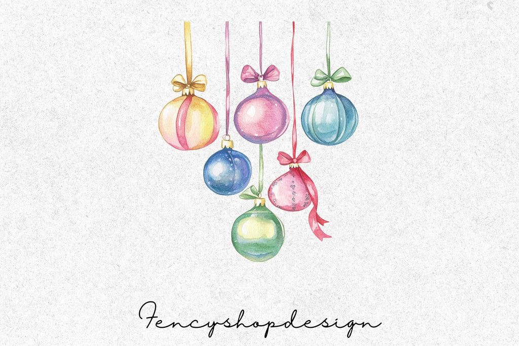 Christmas Ornaments Clipart Bundle