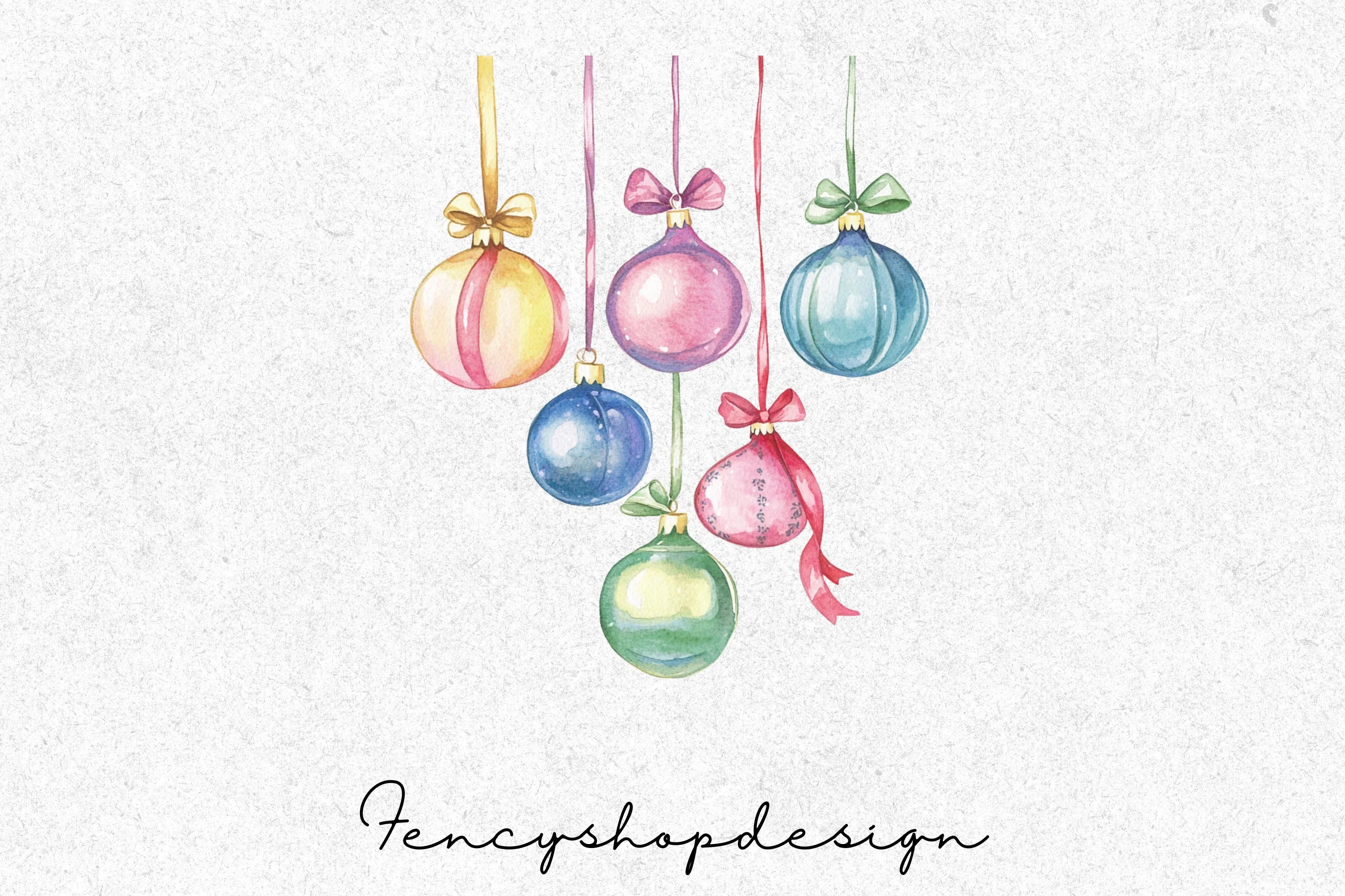 Christmas Ornaments Clipart Bundle