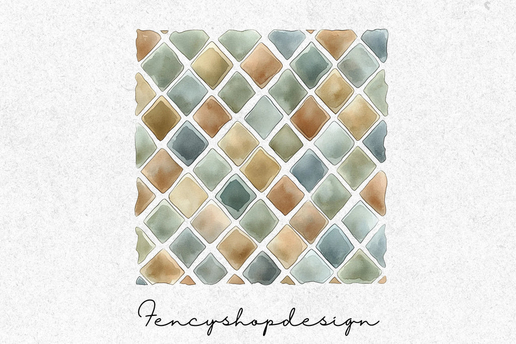 Mediterranean Tile Mosaic Clipart Bundle