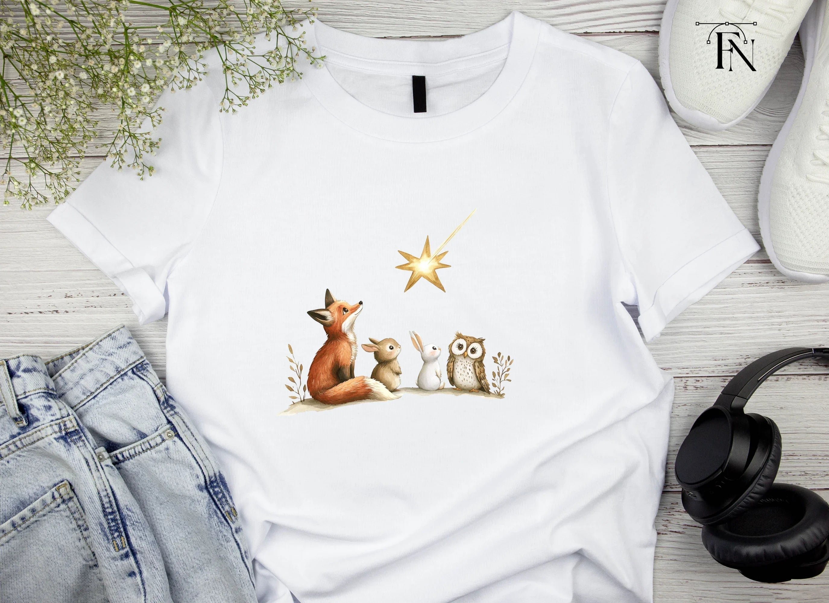 Woodland Animals Stargazing Clipart Bundle
