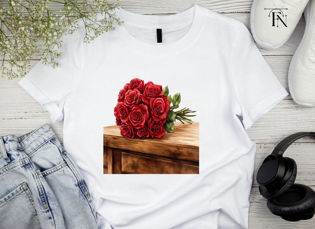 Elegant Red Rose Bouquet Clipart Bundle