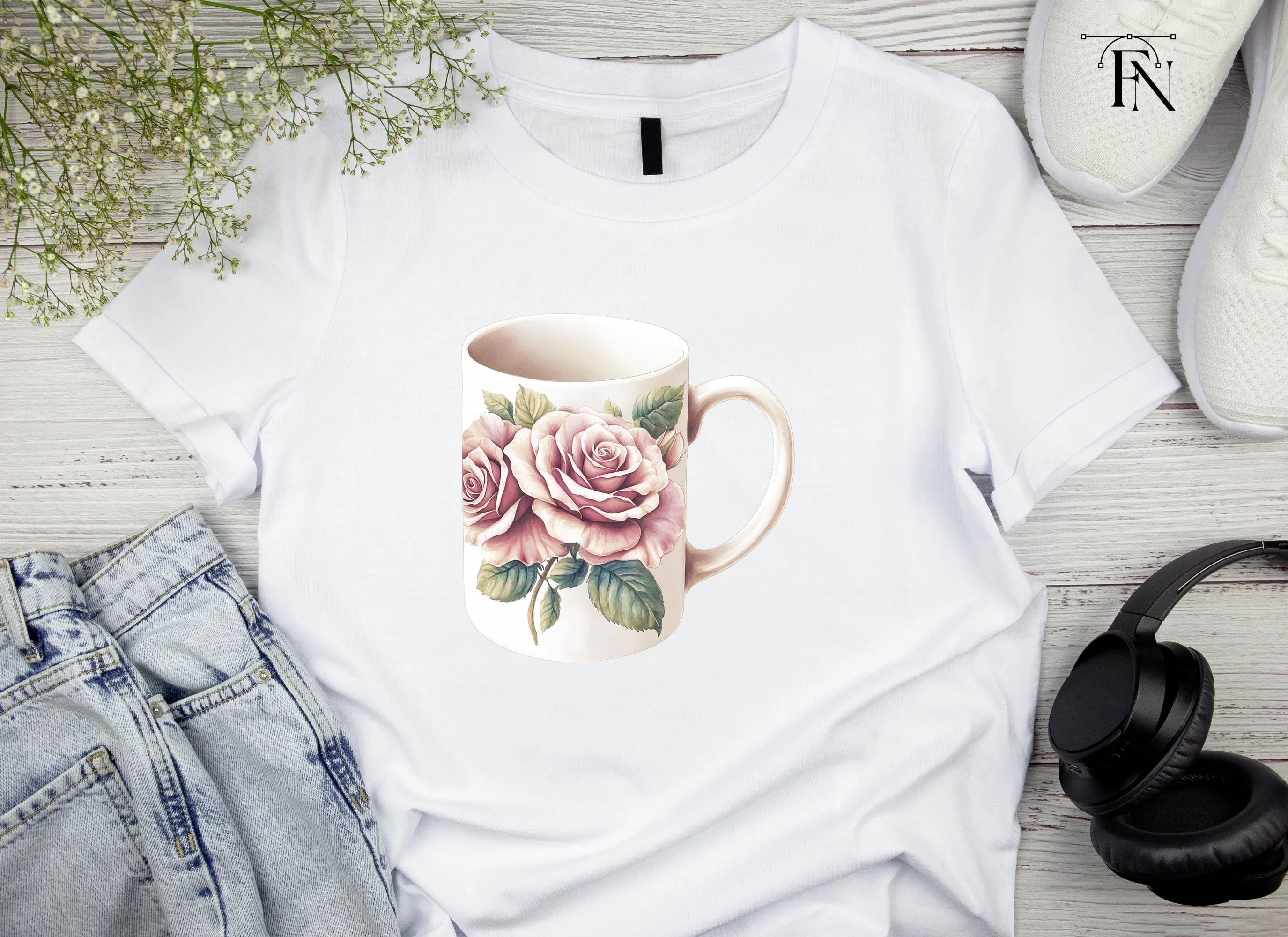 Romantic Rose Bouquet Clipart Bundle