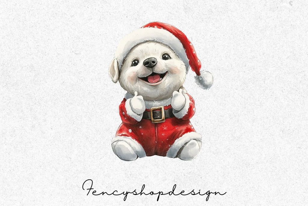 Cute Christmas Dogs Clipart Bundle