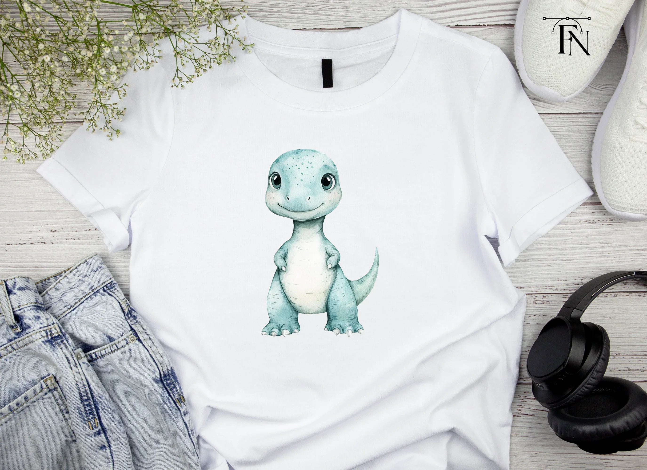 Sweet Baby Dinosaur Duo Clipart Bundle