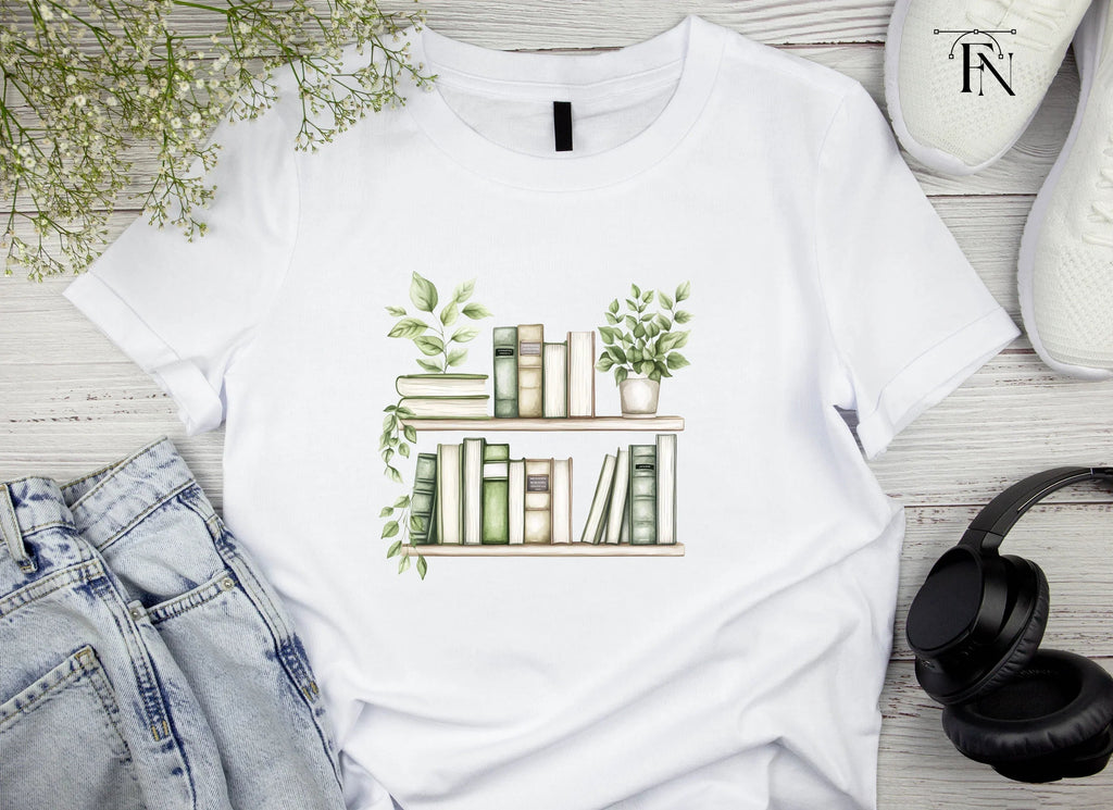 Bookshelf with Green Plants Clipart Bundle