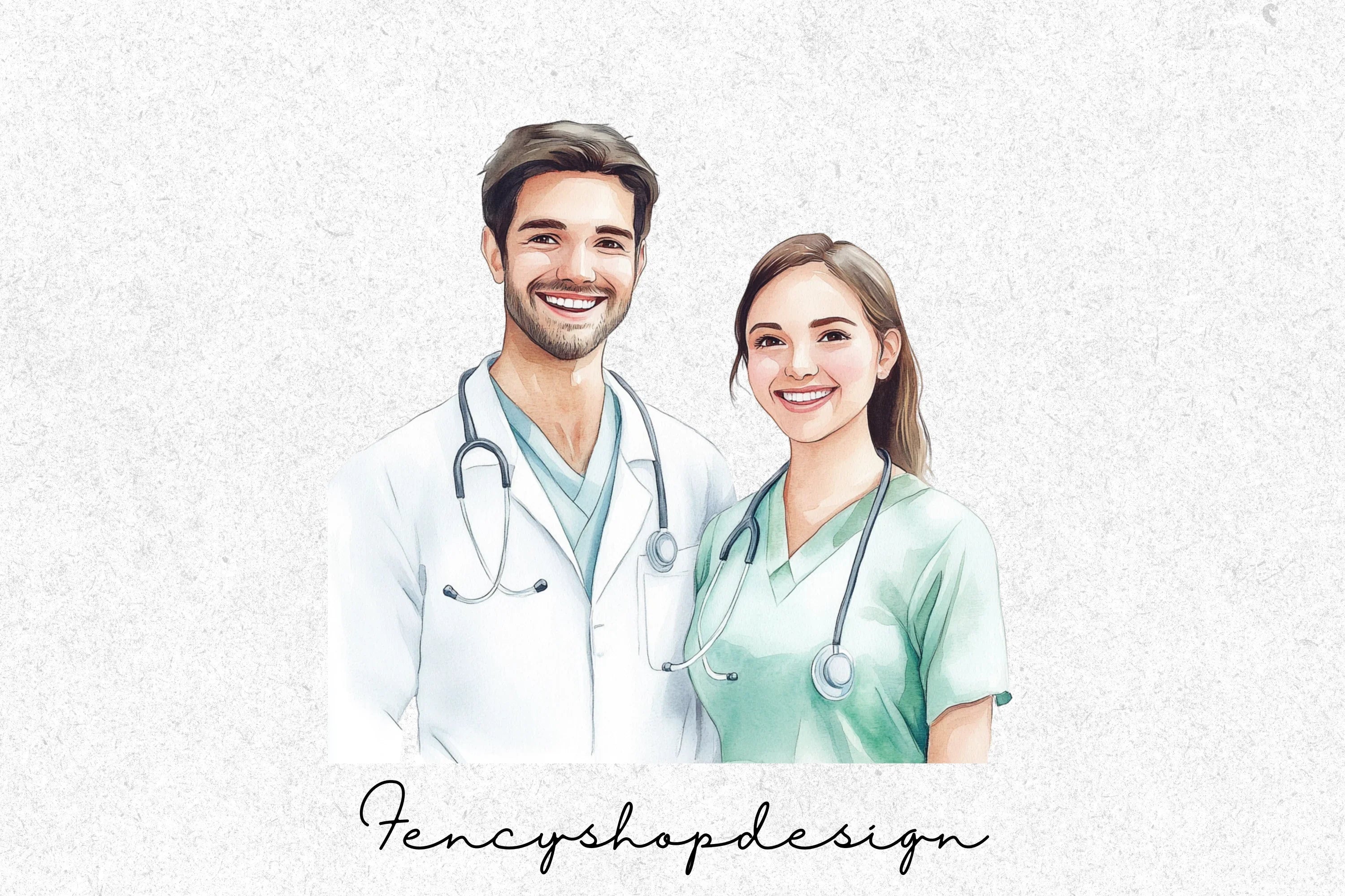 Diverse Medical Staff Clipart Bundle
