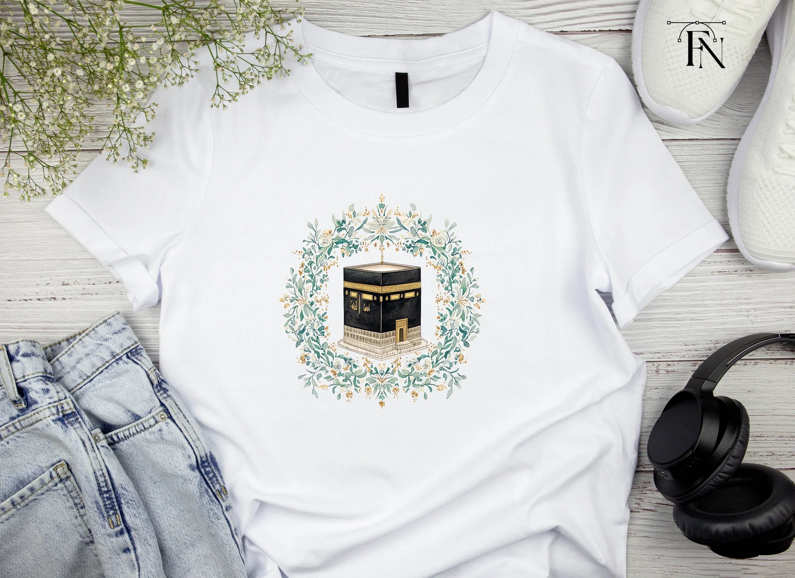 Kaaba Floral Wreath Clipart Bundle