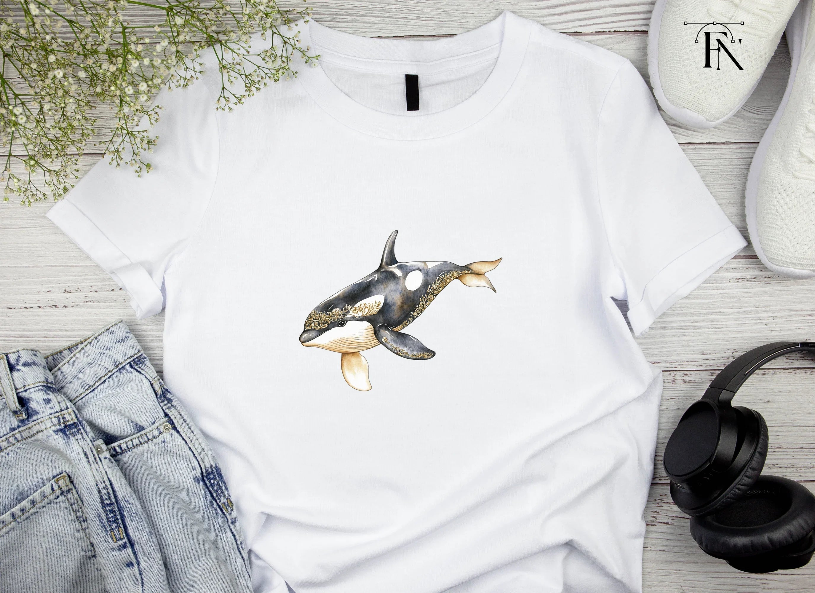Majestic Orca Whale Clipart Bundle